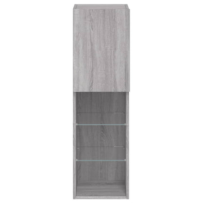 Mobile TV con Luci LED Grigio Sonoma 30,5x30x102 cm