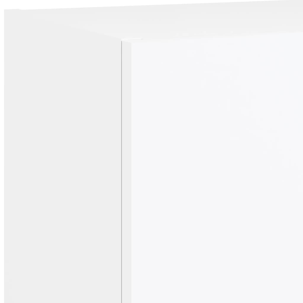 Mobili Porta TV con Luci LED 2 pz Bianchi 40,5x30x90 cm