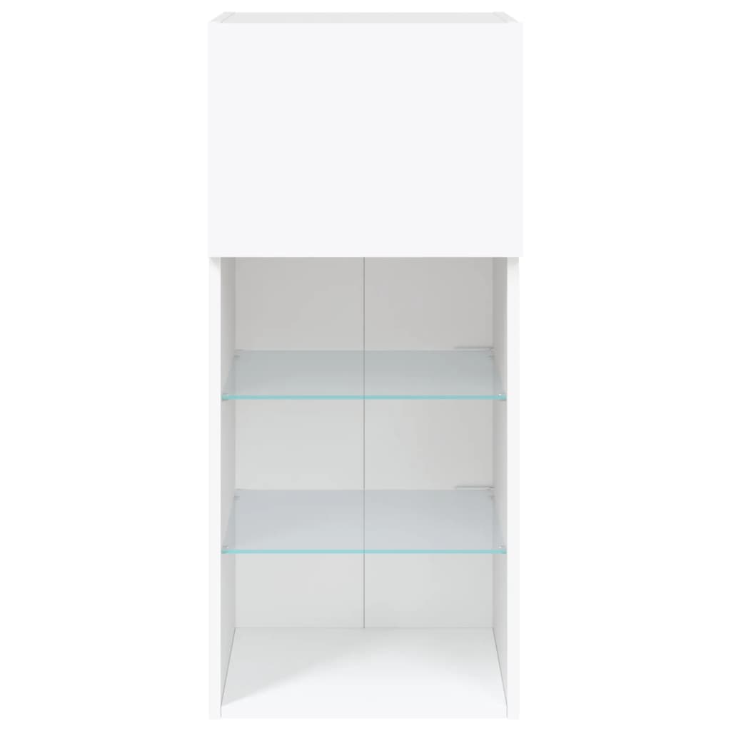 Mobili Porta TV con Luci LED 2 pz Bianchi 40,5x30x90 cm | homemem39