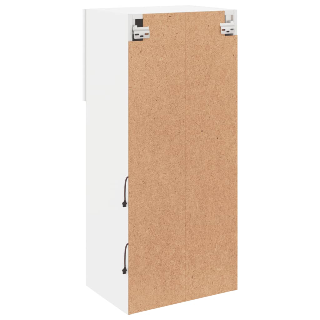 Mobili Porta TV con Luci LED 2 pz Bianchi 40,5x30x90 cm | homemem39