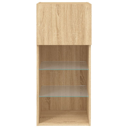 Mobile TV con Luci LED Rovere Sonoma 40,5x30x90 cm