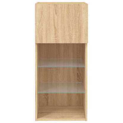 Mobili TV con Luci LED 2pz Rovere Sonoma 40,5x30x90 cm