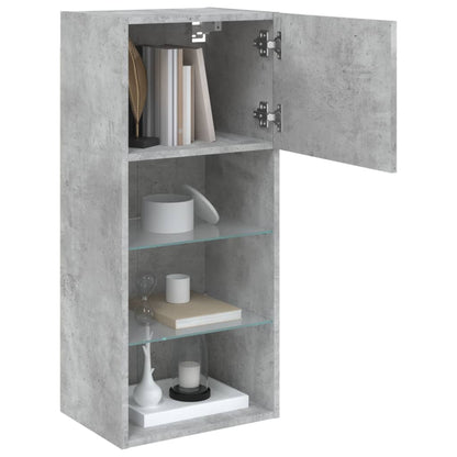 Mobili TV con Luci LED 2pz Grigio Cemento 40,5x30x90 cm | homemem39