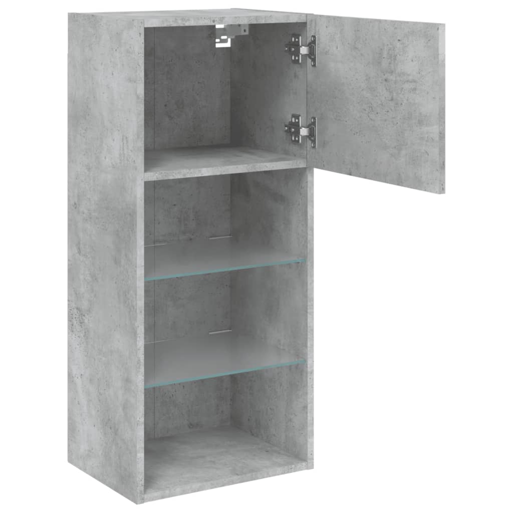 Mobili TV con Luci LED 2pz Grigio Cemento 40,5x30x90 cm | homemem39