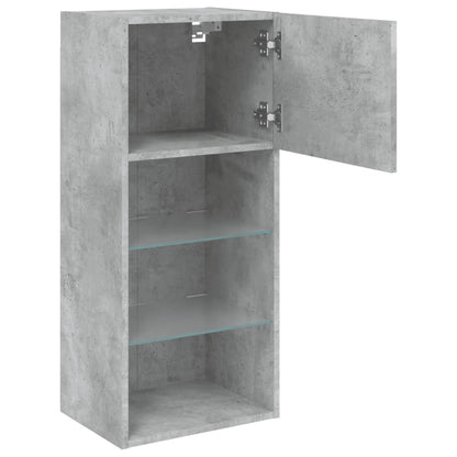 Mobili TV con Luci LED 2pz Grigio Cemento 40,5x30x90 cm | homemem39