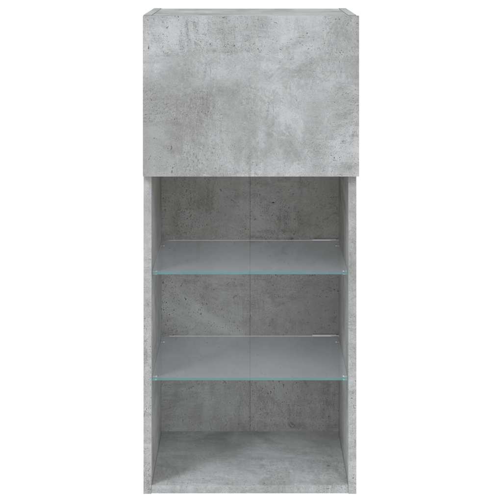 Mobili TV con Luci LED 2pz Grigio Cemento 40,5x30x90 cm | homemem39