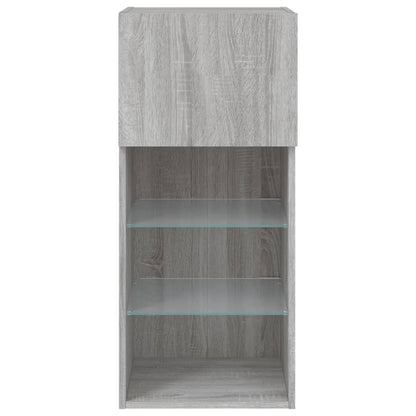 Mobili TV con Luci LED 2pz Grigio Sonoma 40,5x30x90 cm | homemem39