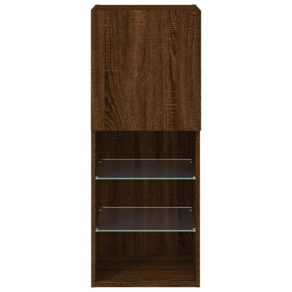 Mobile TV con Luci LED Rovere Marrone 40,5x30x102 cm