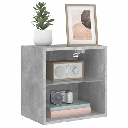 Comodino con Luci LED a Parete Grigio Cemento | homemem39