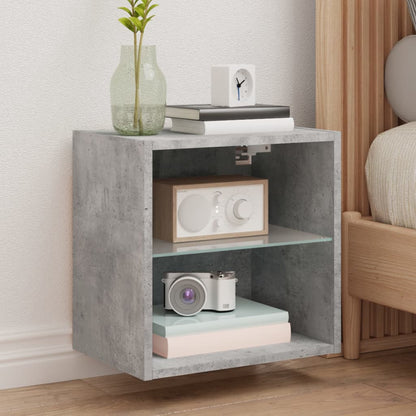 Comodino con Luci LED a Parete Grigio Cemento | homemem39