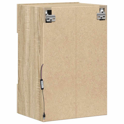 Mobili da parete con luci LED per TV 2pz Rovere Sonoma 40x30x60,5 cm