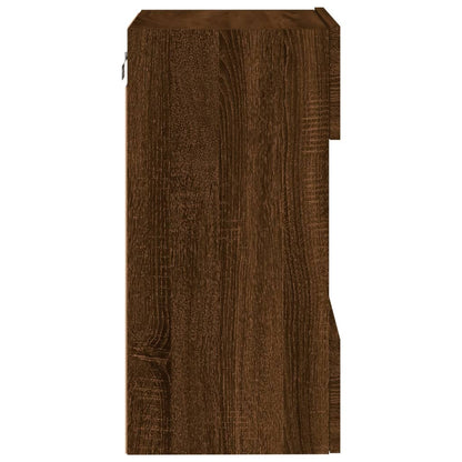 Mobile TV a Parete con Luci LED Rovere Marrone 40x30x60,5 cm - homemem39