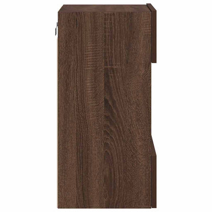 Mobili da parete con luci LED per TV 2pz Rovere Marrone 40x30x60,5cm