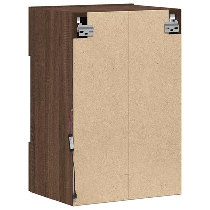 Mobili da parete con luci LED per TV 2pz Rovere Marrone 40x30x60,5cm