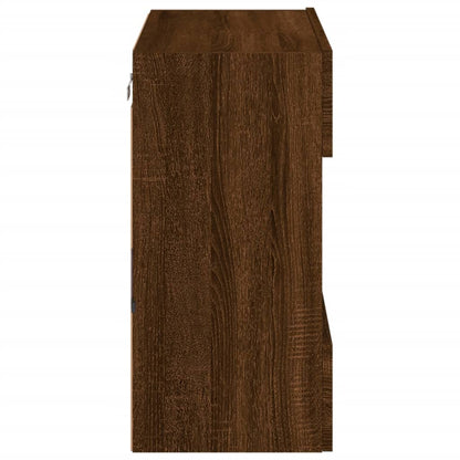 Mobile TV a Parete con Luci LED Rovere Marrone 58,5x30x60,5 cm - homemem39