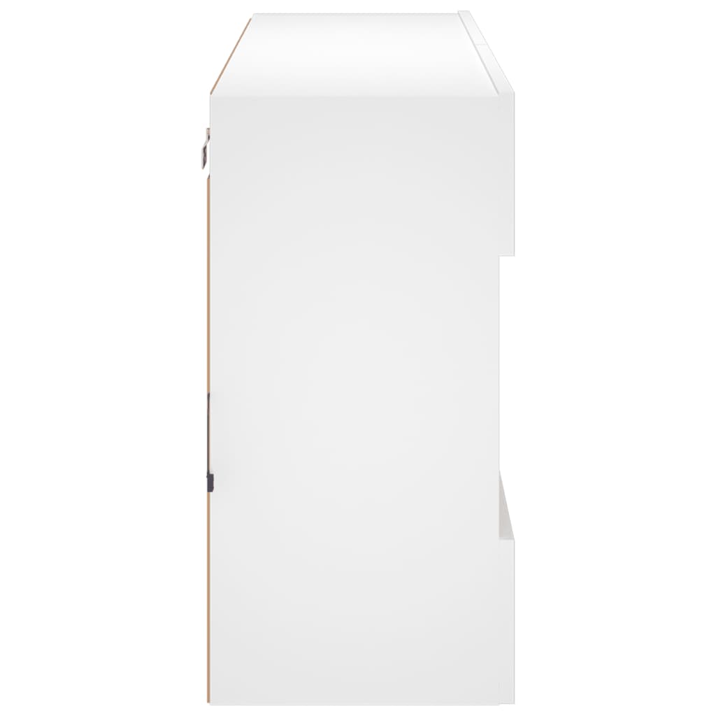 Mobile TV a Parete con Luci LED Bianco 98,5x30x60,5 cm