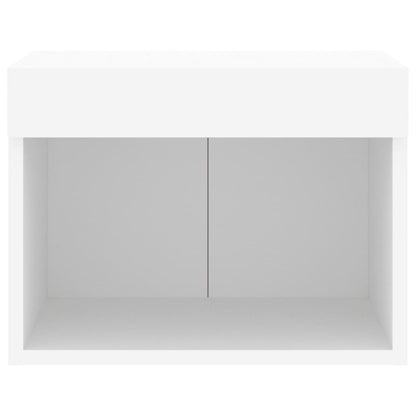 Comodino con Luci LED a Parete Bianco