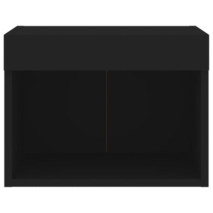 Comodini con Luci LED a Parete 2pz Neri - homemem39