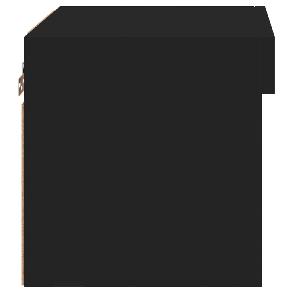 Comodini con Luci LED a Parete 2pz Neri - homemem39