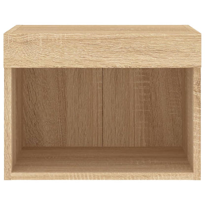 Comodini con Luci LED a Parete 2pz Rovere Sonoma