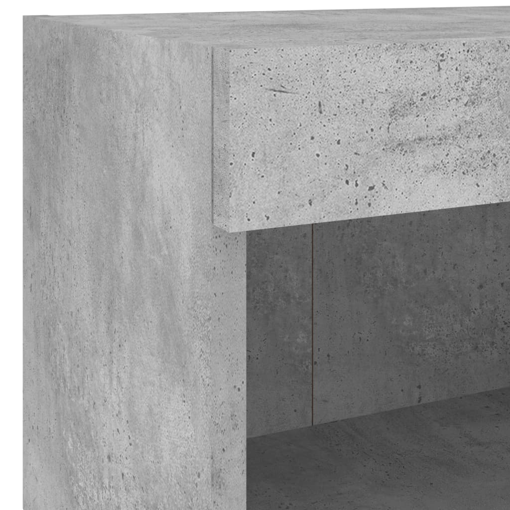 Comodini con Luci LED a Parete 2pz Grigio Cemento