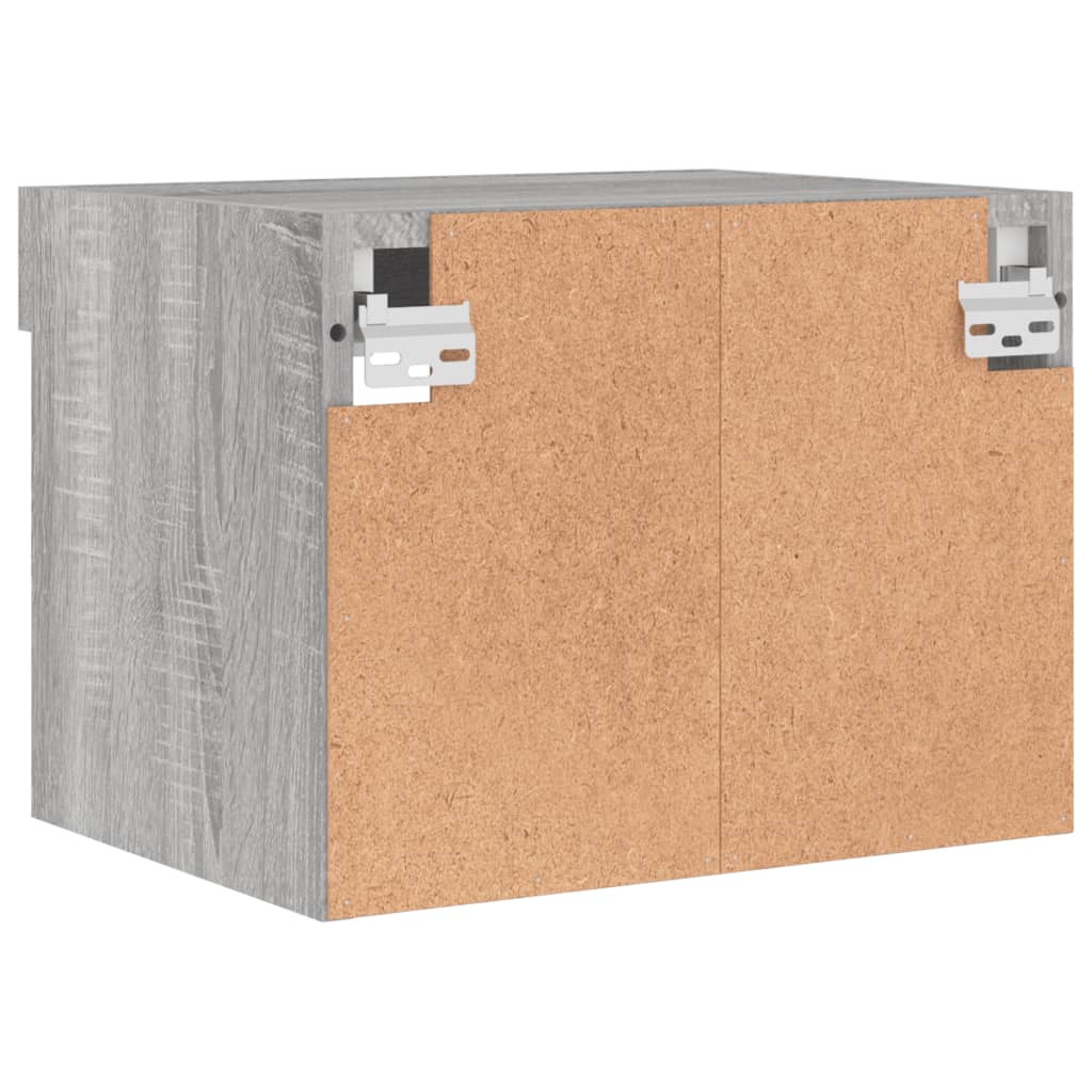 Comodini con Luci LED a Parete 2pz Grigio Sonoma - homemem39