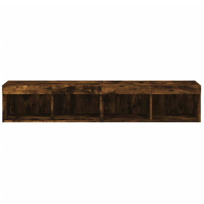 Mobili Porta TV con Luci LED 2 pz Rovere Fumo 80x30x30 cm | homemem39