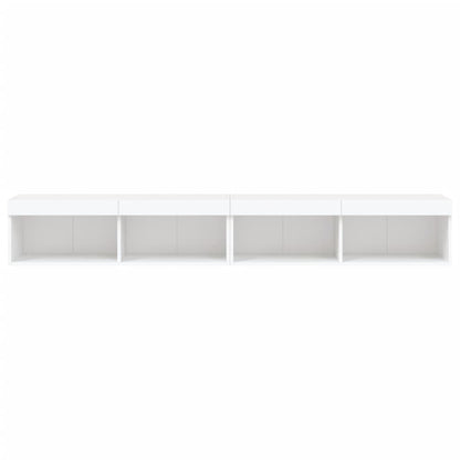 Mobili Porta TV con Luci LED 2 pz Bianchi 100x30x30 cm