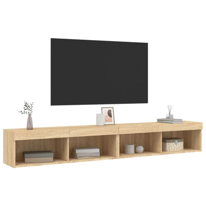 Mobili TV con Luci LED 2pz Rovere Sonoma 100x30x30 cm