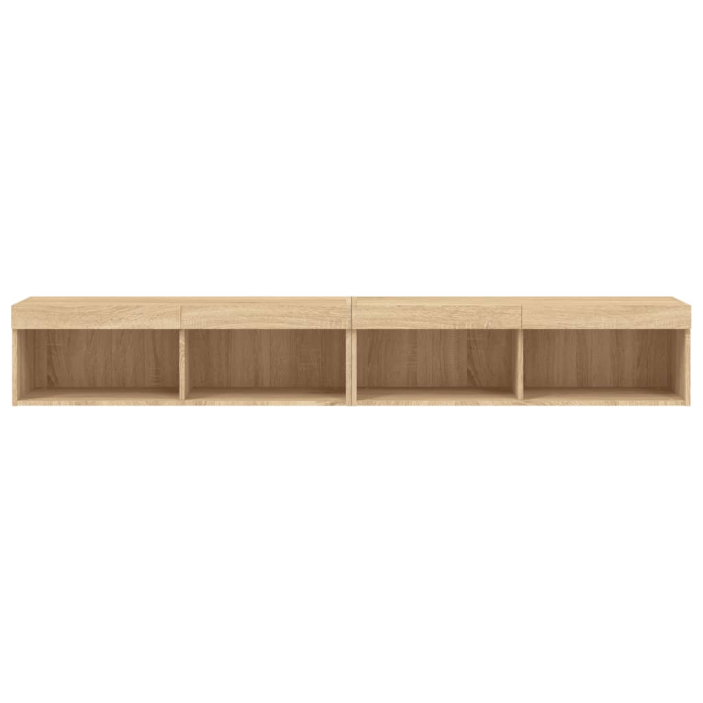 Mobili TV con Luci LED 2pz Rovere Sonoma 100x30x30 cm