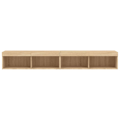 Mobili TV con Luci LED 2pz Rovere Sonoma 100x30x30 cm