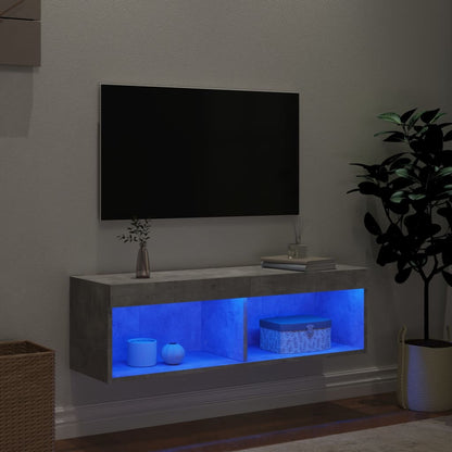 Mobile Porta TV con Luci LED Grigio Cemento 100x30x30 cm