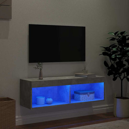 Mobile Porta TV con Luci LED Grigio Cemento 100x30x30 cm