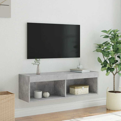 Mobile Porta TV con Luci LED Grigio Cemento 100x30x30 cm