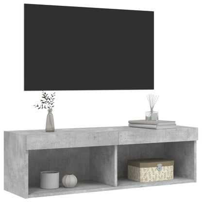 Mobile Porta TV con Luci LED Grigio Cemento 100x30x30 cm