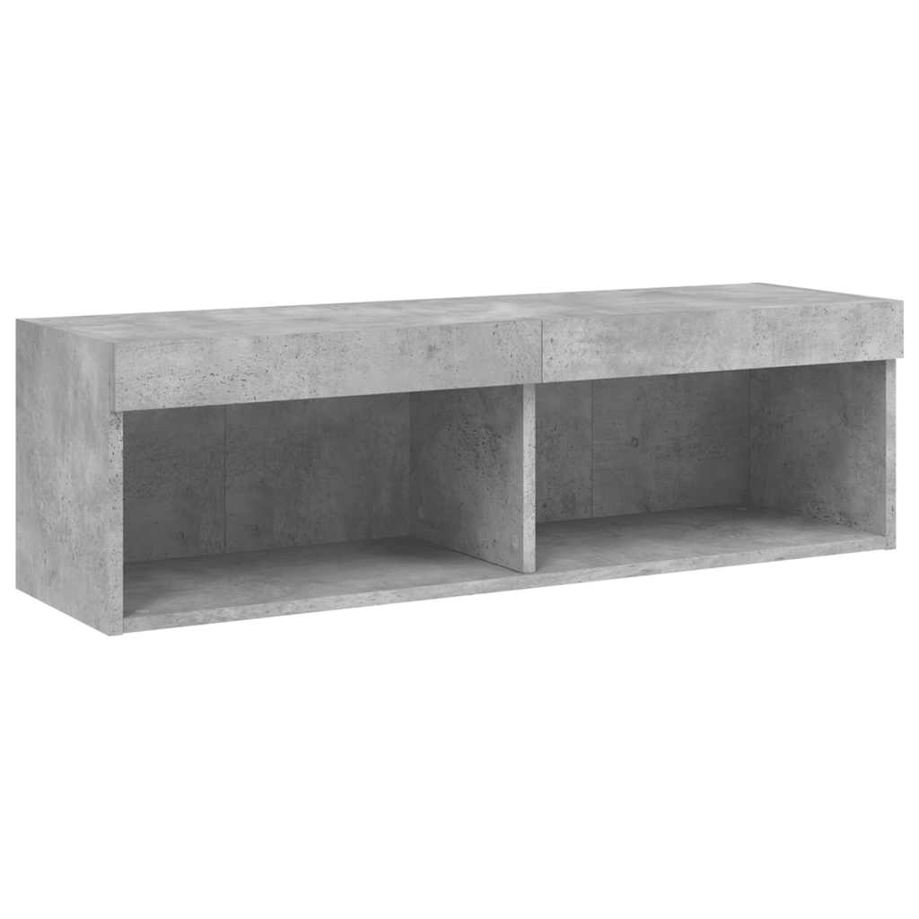 Mobile Porta TV con Luci LED Grigio Cemento 100x30x30 cm