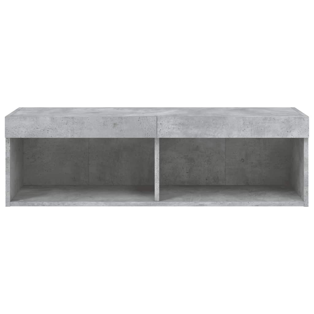 Mobile Porta TV con Luci LED Grigio Cemento 100x30x30 cm