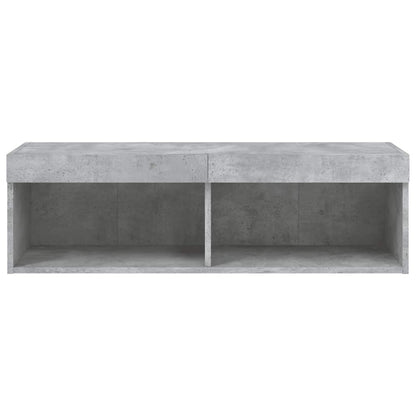 Mobile Porta TV con Luci LED Grigio Cemento 100x30x30 cm