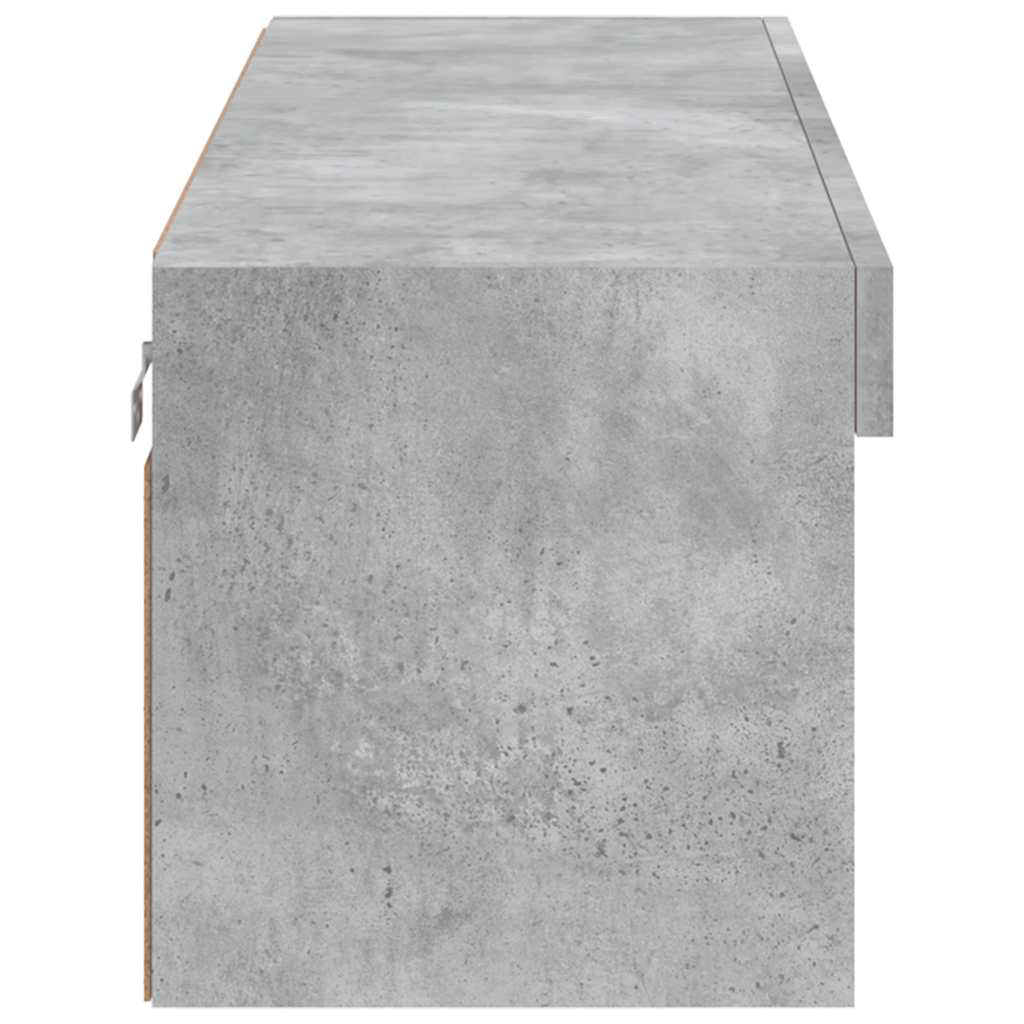 Mobile Porta TV con Luci LED Grigio Cemento 100x30x30 cm