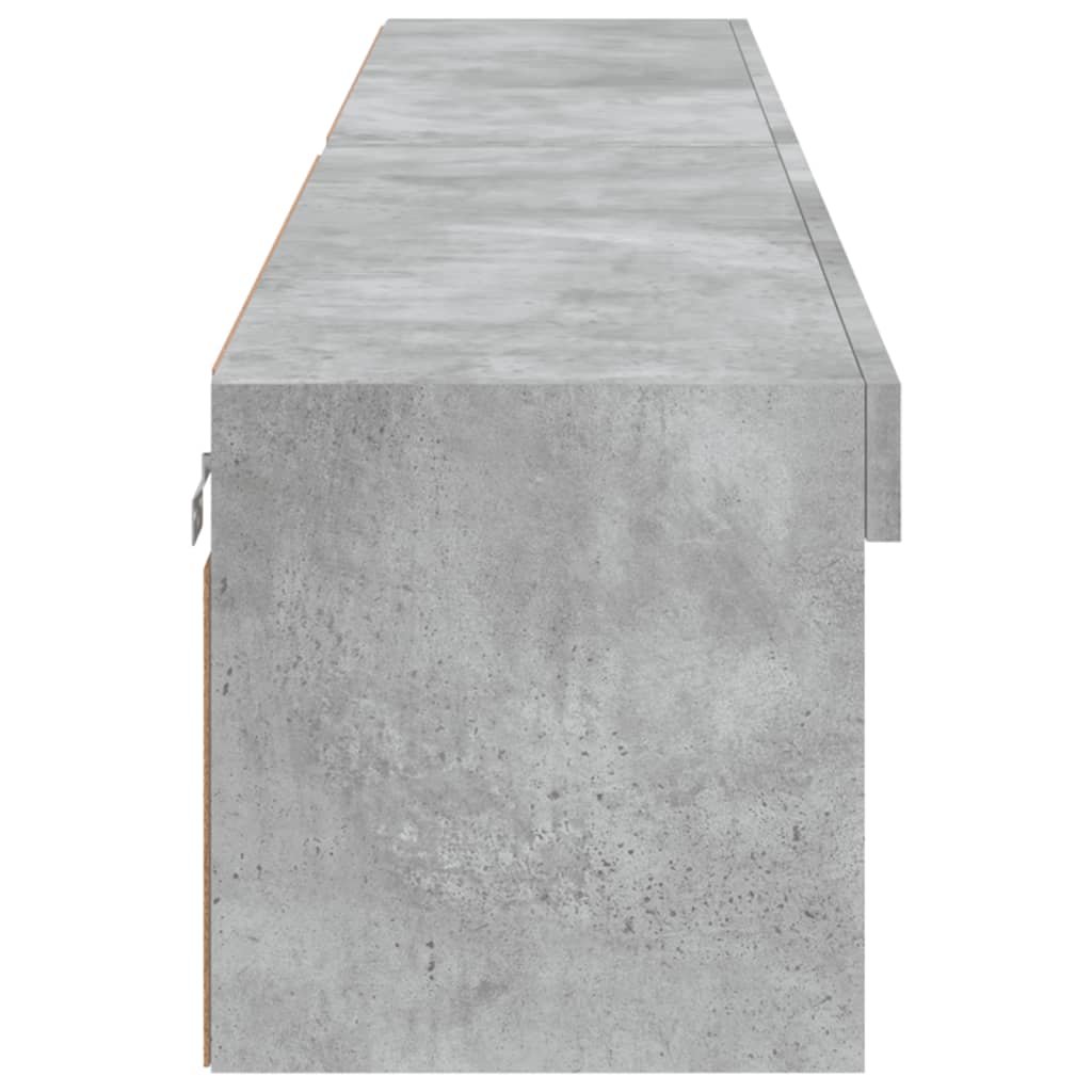 Mobili TV con Luci LED 2pz Grigio Cemento 100x30x30 cm