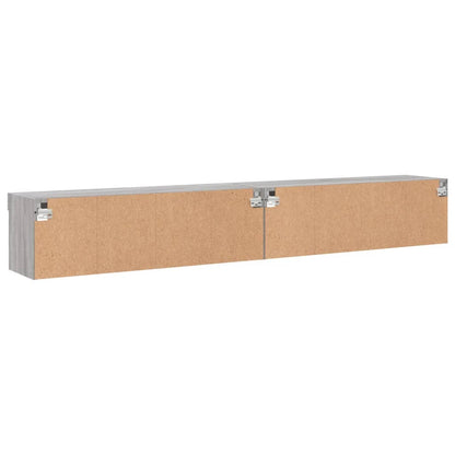 Mobili TV con Luci LED 2pz Grigio Sonoma 100x30x30 cm