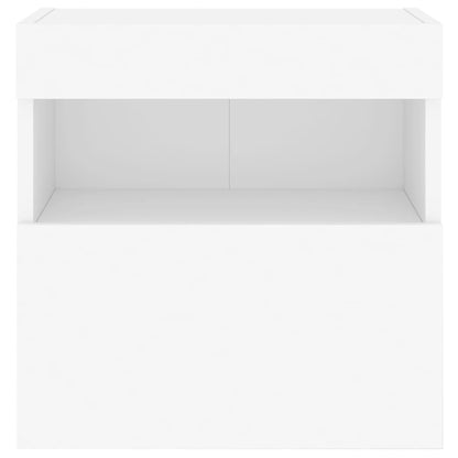 Mobile TV a Parete con Luci LED Bianco 40x30x40 cm