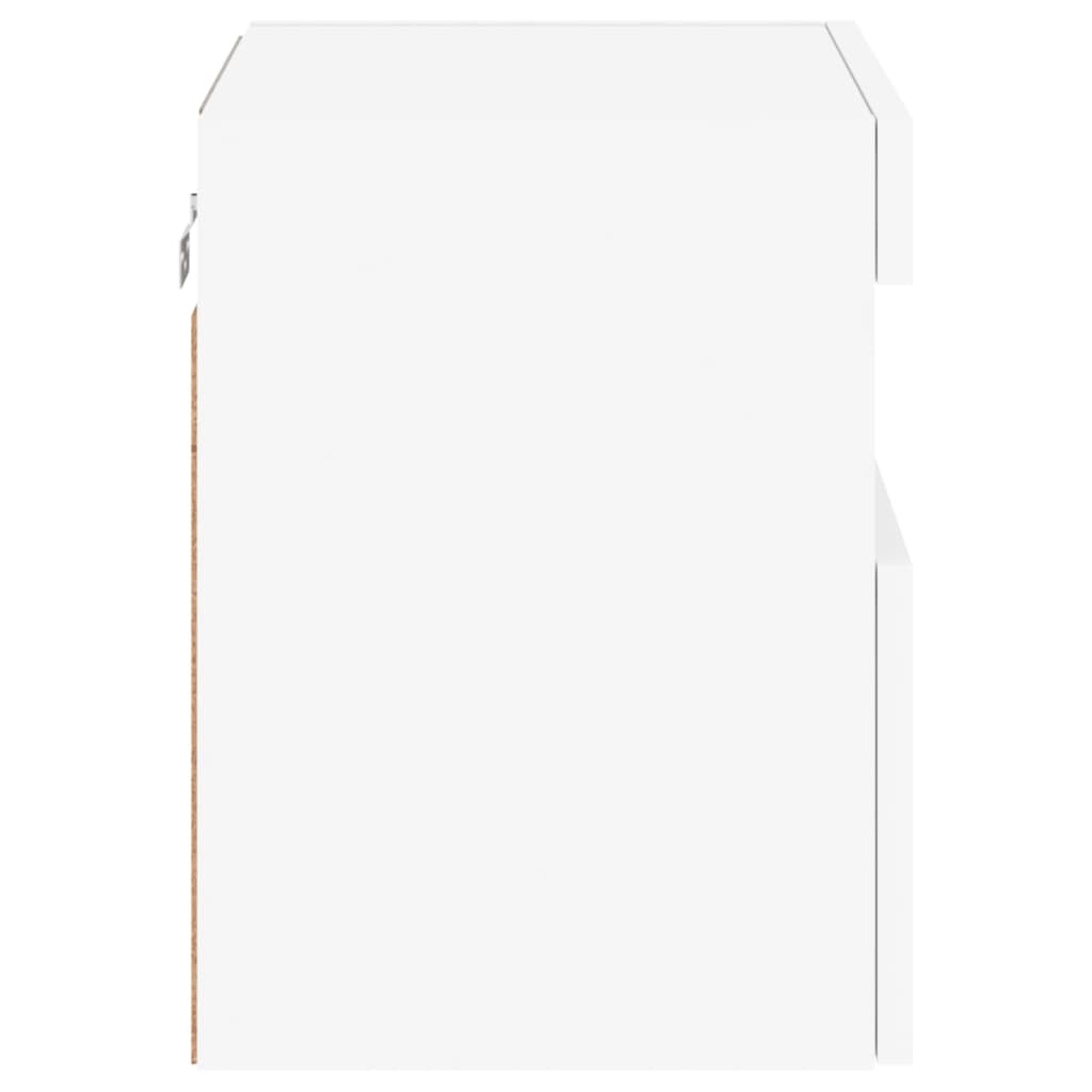 Mobile TV a Parete con Luci LED Bianco 40x30x40 cm - homemem39