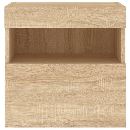 Mobile TV a Parete con Luci LED Rovere Sonoma 40x30x40 cm