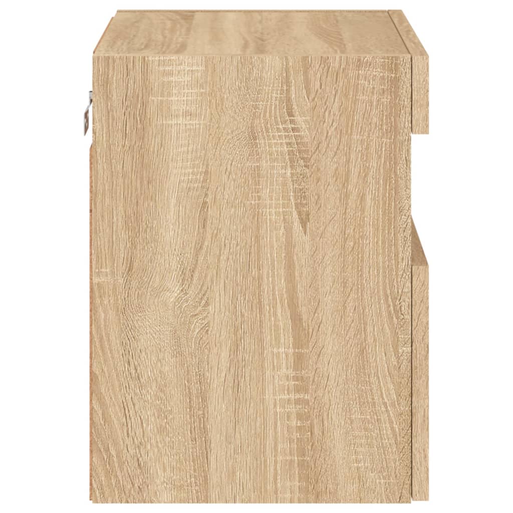 Mobile TV a Parete con Luci LED Rovere Sonoma 40x30x40 cm - homemem39