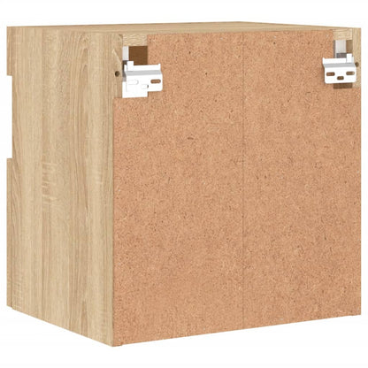 Mobili TV a Parete con Luci LED 2pz Rovere Sonoma 40x30x40 cm