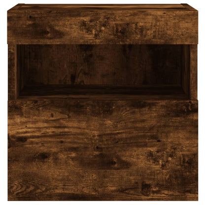 Mobili TV a Parete con Luci LED 2pz Rovere Fumo 40x30x40 cm | homemem39