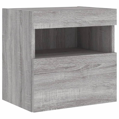 Mobile TV a Parete con Luci LED Grigio Sonoma 40x30x40 cm | homemem39