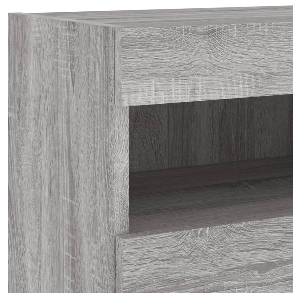 Mobile TV a Parete con Luci LED Grigio Sonoma 40x30x40 cm