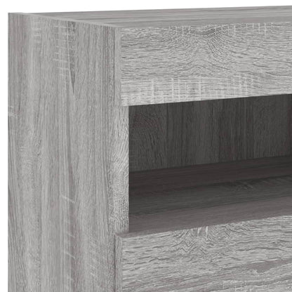 Mobile TV a Parete con Luci LED Grigio Sonoma 40x30x40 cm